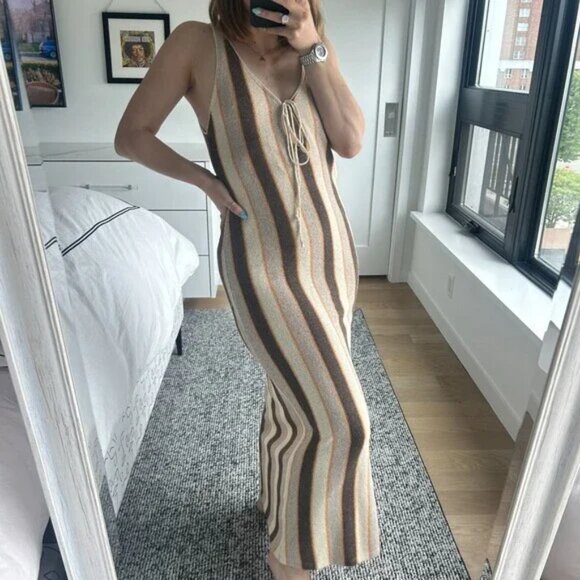 Zara Rustic Stripe Midi Dress - Picture 5 of 11